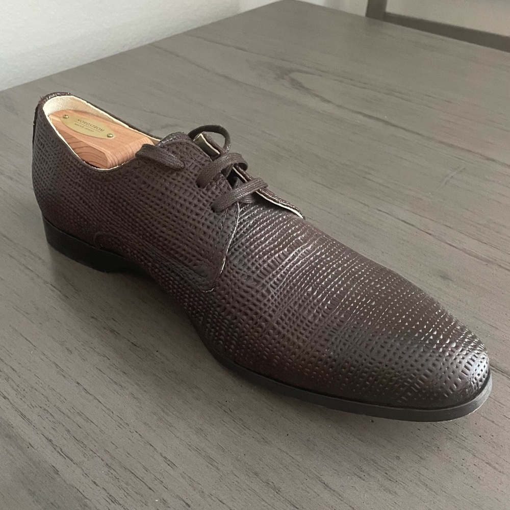 MOVING SALE! Men’s 10, Maison Forte Brown Leather Lace Ups - Picture 3 of 8